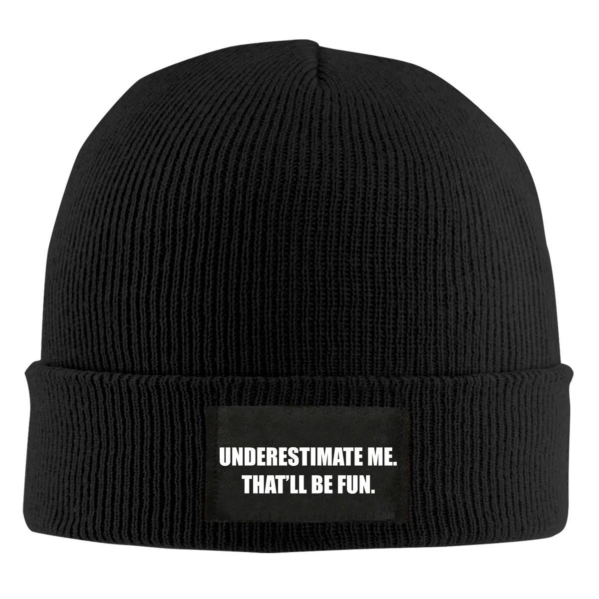 

Underestimate Me That'll Be Fun Beanie Hats For Men Women With Designs Winter Slouchy Knit Skull Cap