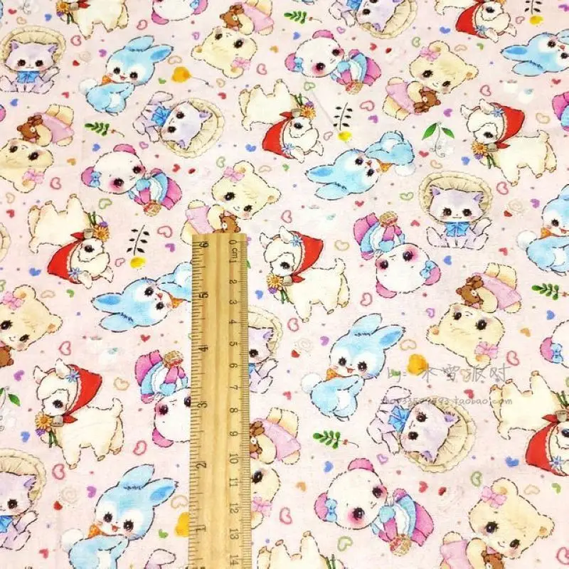 BTY 1 ярд хлопчатобумажная ткань-кавайные Мультяшные персонажи милые японские