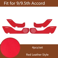for honda accord 99 5th car anti kick pad car door protector trim film shell leather redblack carbon fiber