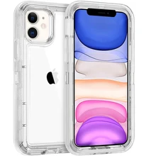 For iPhone 12 11 13 Pro Max XR XS XSMAX X 6 6S 7 8 Plus 13 Half Clear Transparent Shockproof Armor Glossy Plain Case Phone Cover