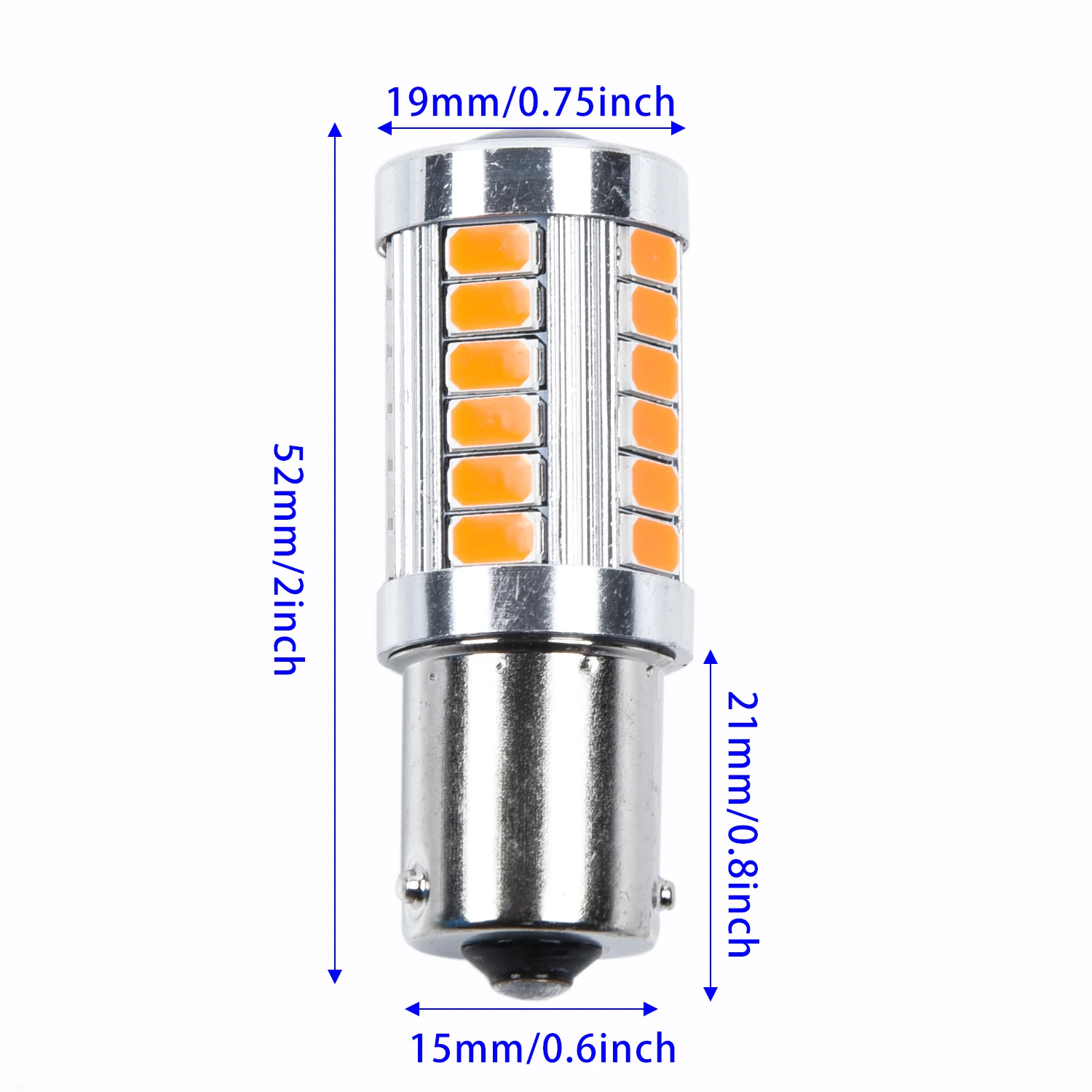 

4x Amber 1156PY BAU15S PY21W LED 33SMD Car Tail Bulb Brake Lights Reverse Lamp Daytime Running Signal Light High Brightness