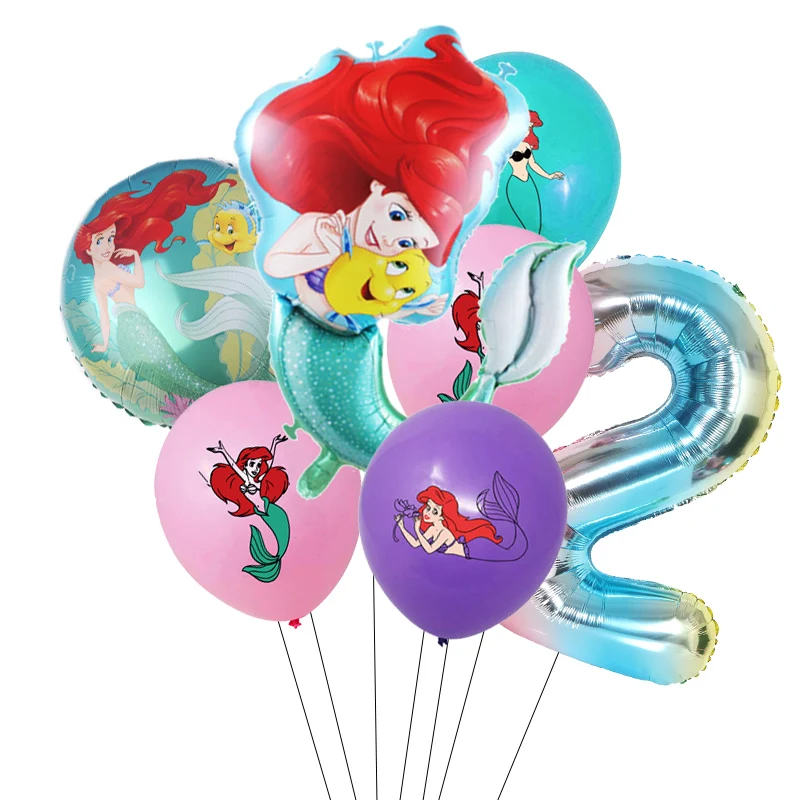 7 шт. фольгированные воздушные шары Русалка Ариэль | Дом и сад