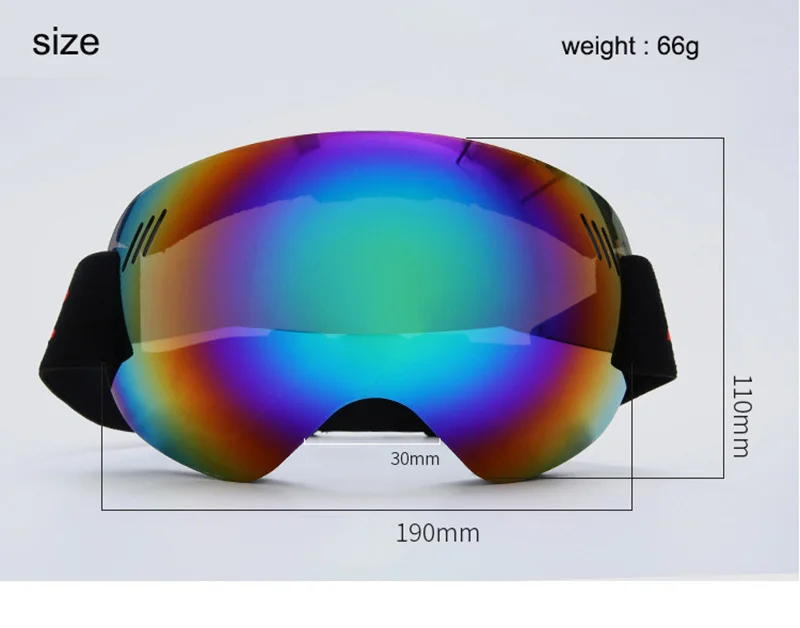 Качественные лыжные очки 3 слоя UV400 Анти-туман большие лыжные очки лыжные мужские и женские снежные сноубордические очки Лыжная маска