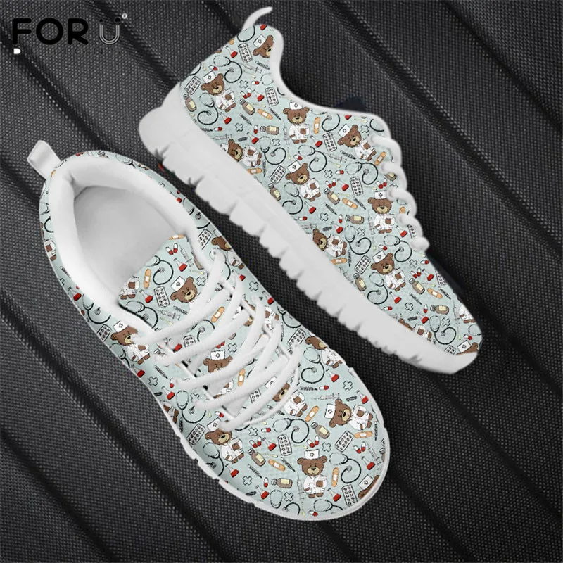 FORUDESIGNS/2021 кроссовки для женщин Симпатичные Доктор с рисунком медведя