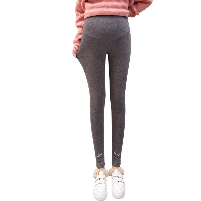 Зимние Леггинсы для беременных женщин 2019 штаны подтяжки живота бархатные