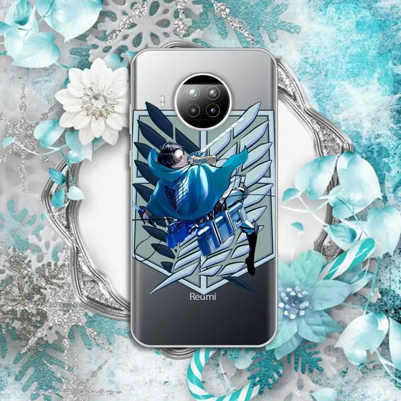 

Anime Attack on Titan Phone Case Transparent for Xiaomi Redmi note 10 t 8 9 pro lite 11