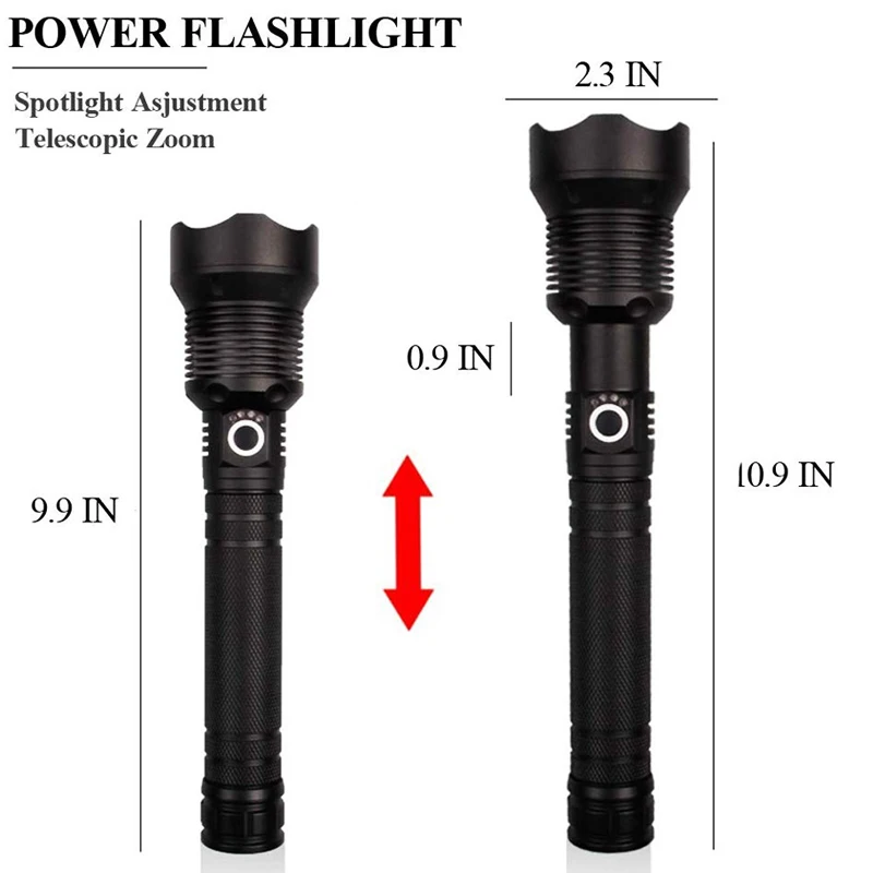 Дропшиппинг светодиодный фонарик XHP70.2 мощный рукоять Фонари USB фонарь Водонепроницаемый с 26650 Перезаряжаемые Батарея для охоты