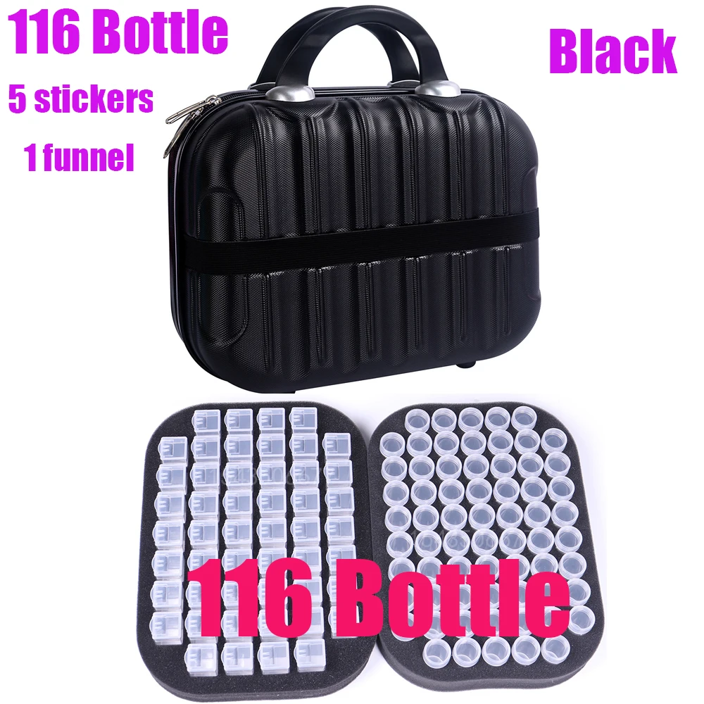 

NEW 116 Bottles Diamond Painting Cross Stitch Accessories Tool Box Container Diamond Storage Full Square 5D Embroidery Mosaic