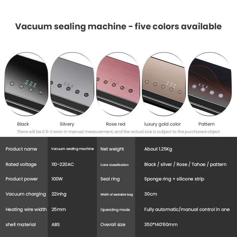 

Automatic Vacuum Sealer Machine Household Food Packaging Vacuum Food Sealing Machine Packer With 10 PCs Free Food Bags