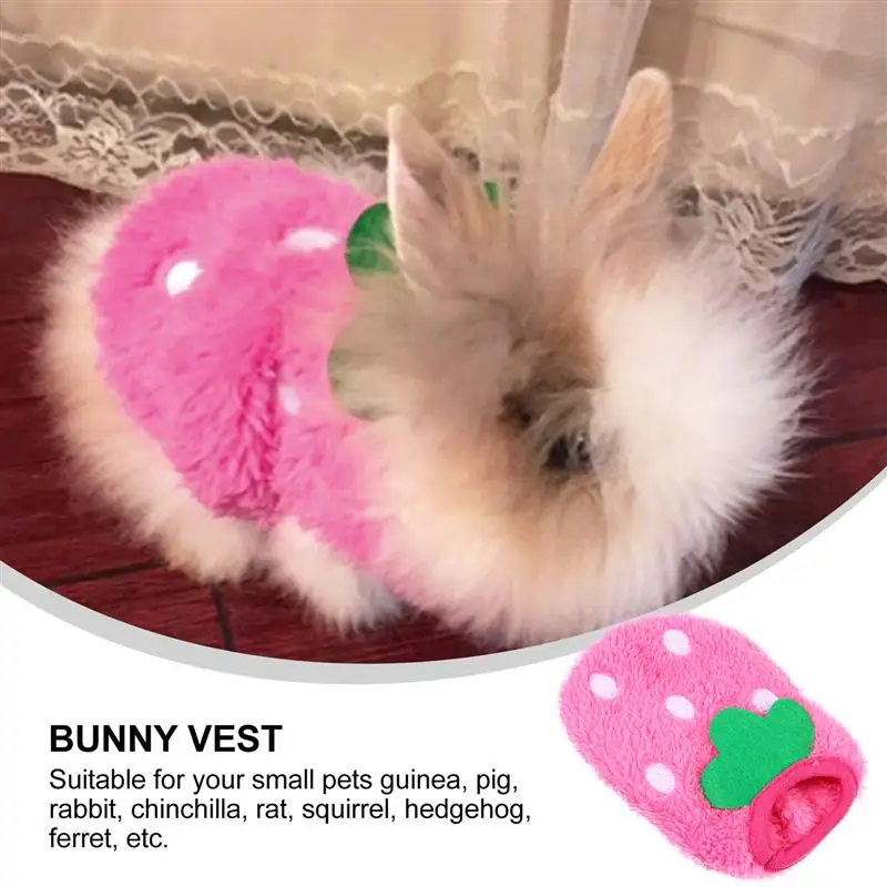 

Winter Warm Coral Fleece Coat Bunny Guinea Pig Clothes Small Pet Rabbit Apparel Costume Pet Puppy Vest Hoodie