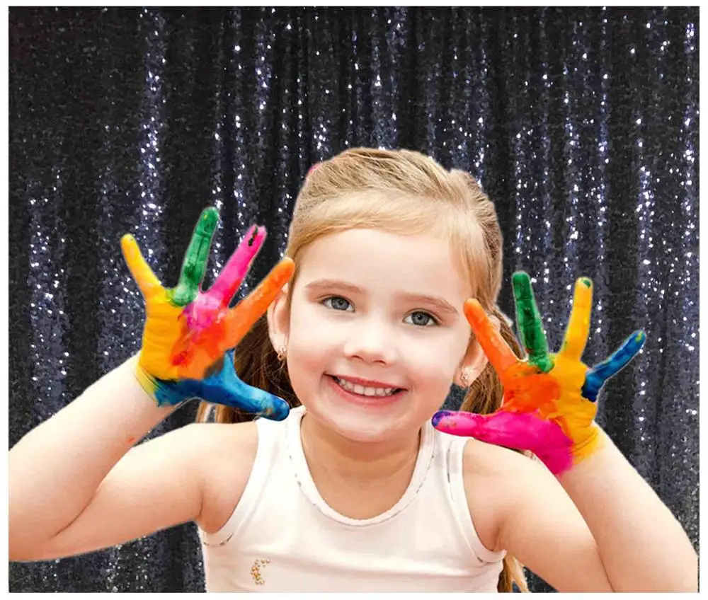 Полночно Синие Вечерние Декорации занавески 48x120 дюймов Блестящий Фон Свадебный