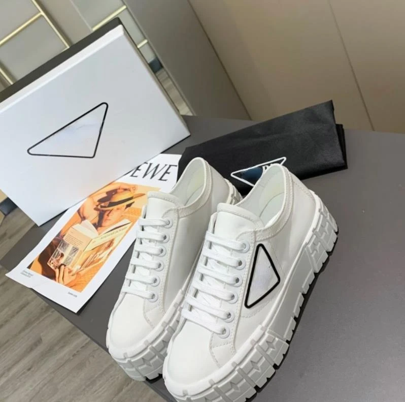 

Women's Shoes Thick-soled Triangle Standard Platform Canvas Shoes All-match Increased Sports White Shoes Casual Shoes 2021 New