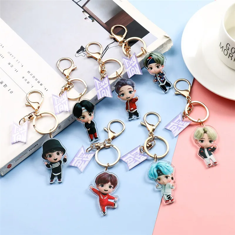 1 шт. KPOP Bangtan брелок для мальчиков TinyTAN модель из мультфильмов акриловый подвесные