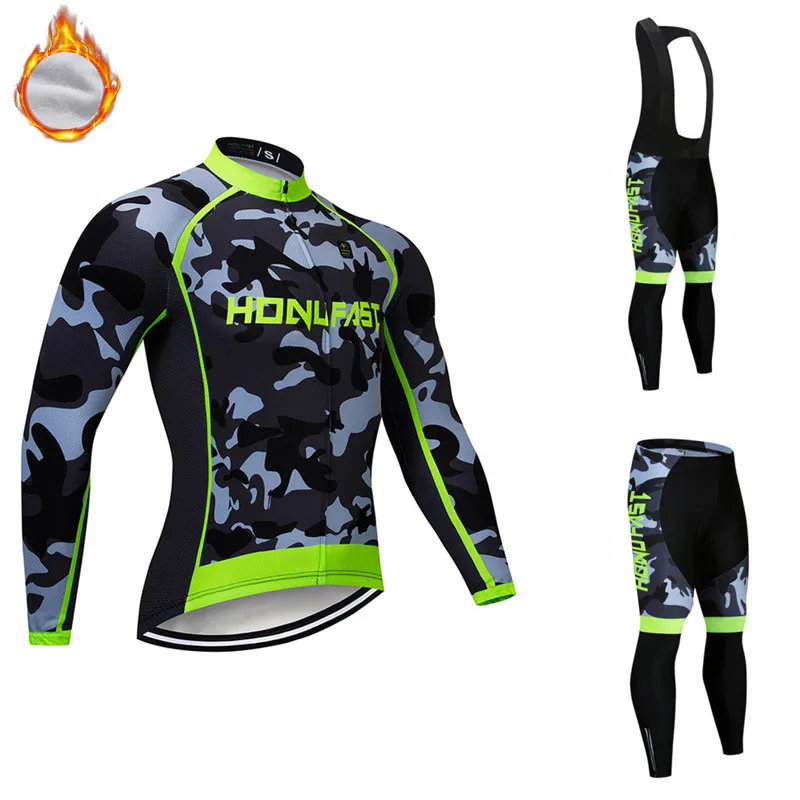 Зимняя Теплая Флисовая мужская одежда с длинным рукавом для езды на велосипеде