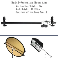 47 125cm telescopic boom armswivel head reflector disc arm support photography holder bracket crossbar photo studio accessories