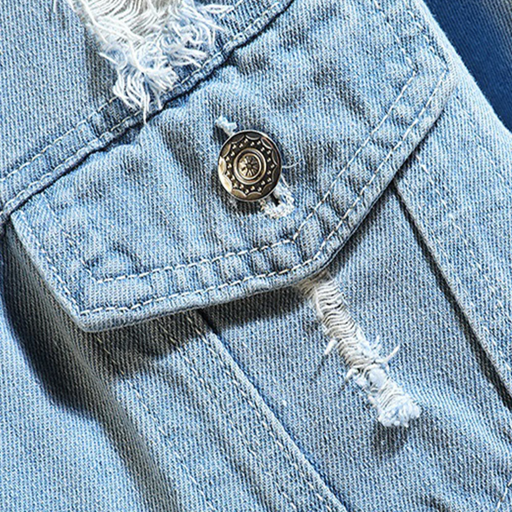 

fashion men jeans jacket streetwear autumn men's denim jacket casual high quality solid color outwear denim coat