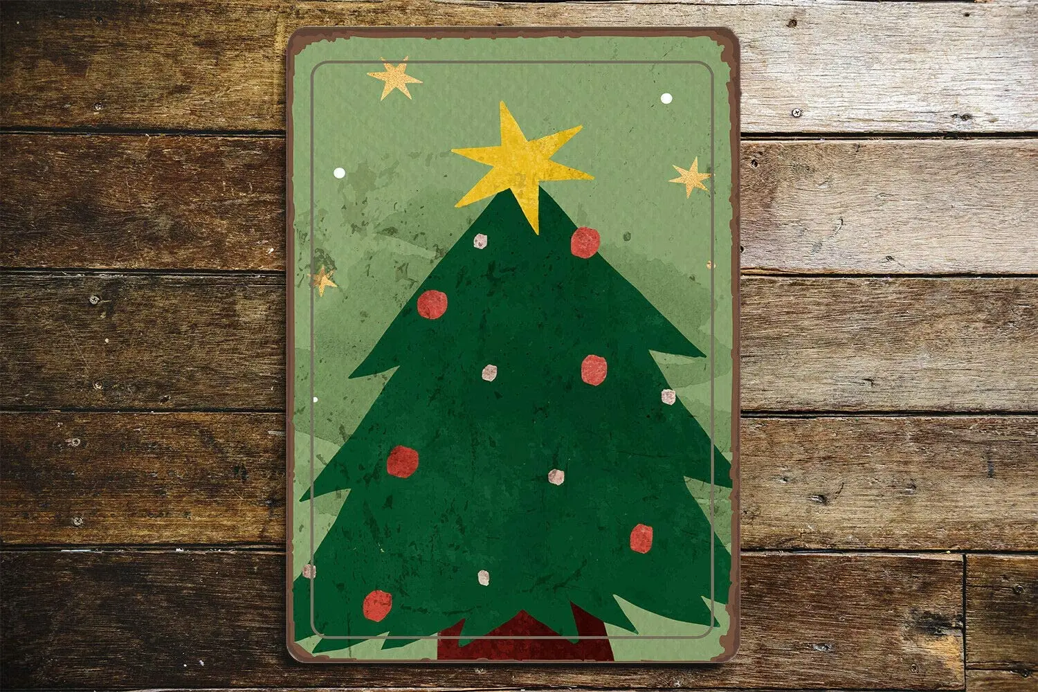 

ZMKDLL Merry Christmas Tree Vintage Enamel Metal Tin Sign Wall Plaque Home Decoration Retro Nostalgic Art Poster Dimensions