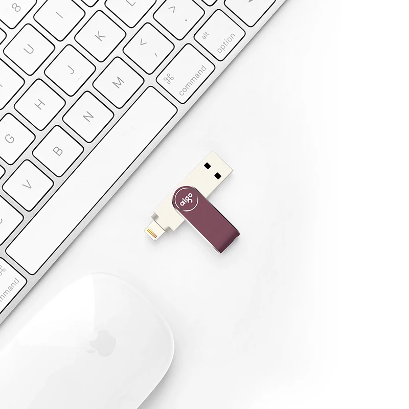 Aigo 128G 360 ° поворотный застревающий точечный дизайн pendrive для iphone ipad usb 3 1