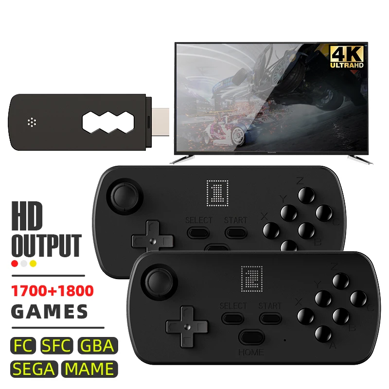 

4K TV Retro Video Game Console Y3 for FC/SFC/GBA/SEGA 6 Key 2 Joystic