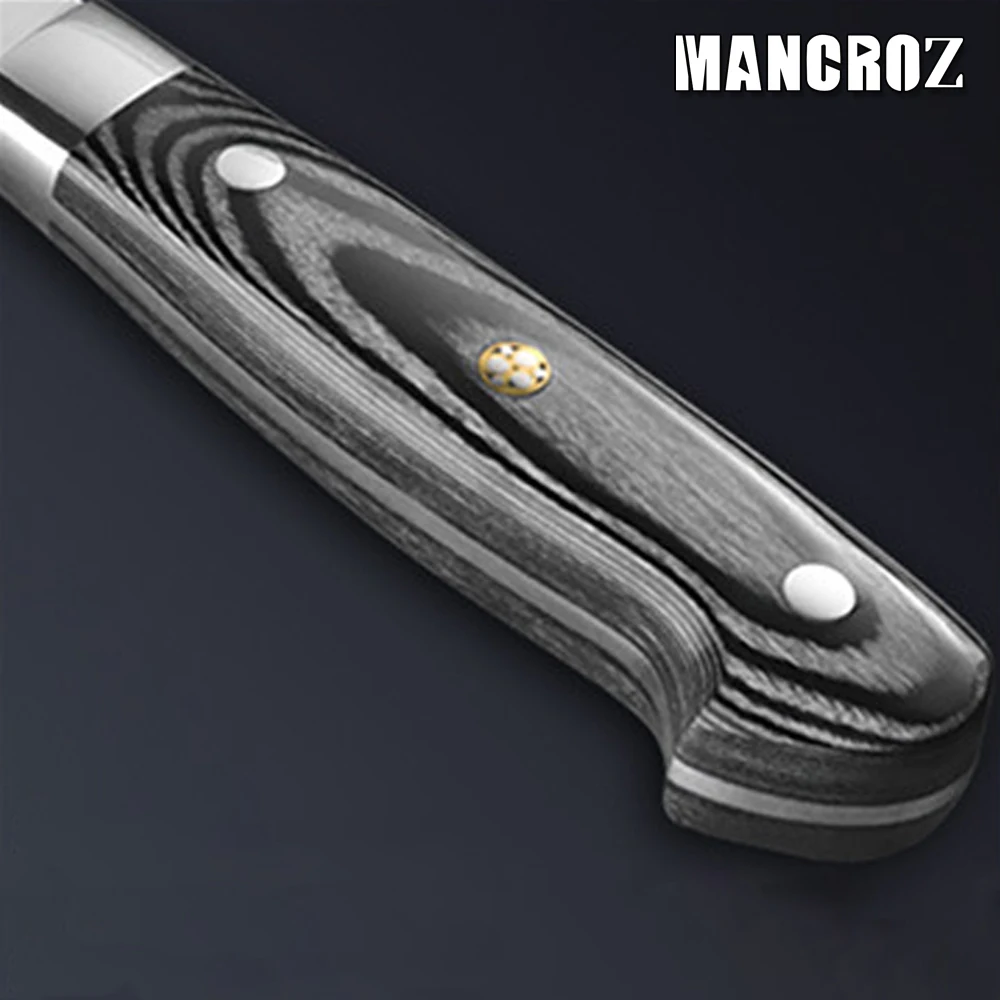 

MANCROZ 10 Inch Japanese Gyuto Knife Germany Steel 1.411 Blade K133 Black Wood Handle Chef Knives sliced Beef Kitchen Supplies