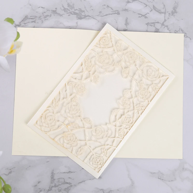 1 шт. РОЗА ФЛОРА лазерная резка свадебные пригласительные открытки бизнесмена