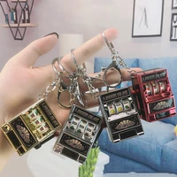 creativity keychain mini fruit numbers lottery machine personality slot game machine simulation model toys gifts for friends