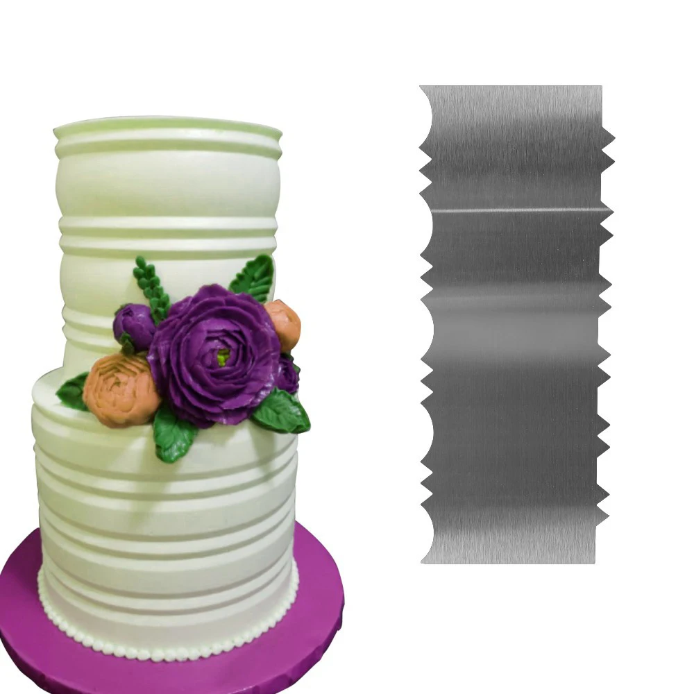 

14 design Cake Spatulas Baking Tools Kitchenware Stainless Scraper Sawtooth Butter Cream Smoother Cake Decor Fondant Smoother
