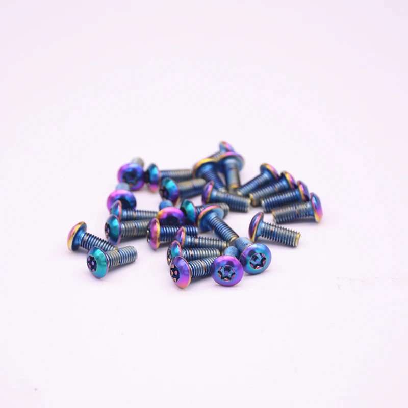 

2pcs plating steel Bolt guard against theft Screw M5 x12mm Bike Water Bottle Cage Mountain Bike Screw Torx Truss Head