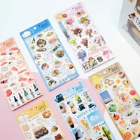 1 pc lovely sushi rice ball cute cats dogs cake flower kids memorial book decoration stickers 6 type