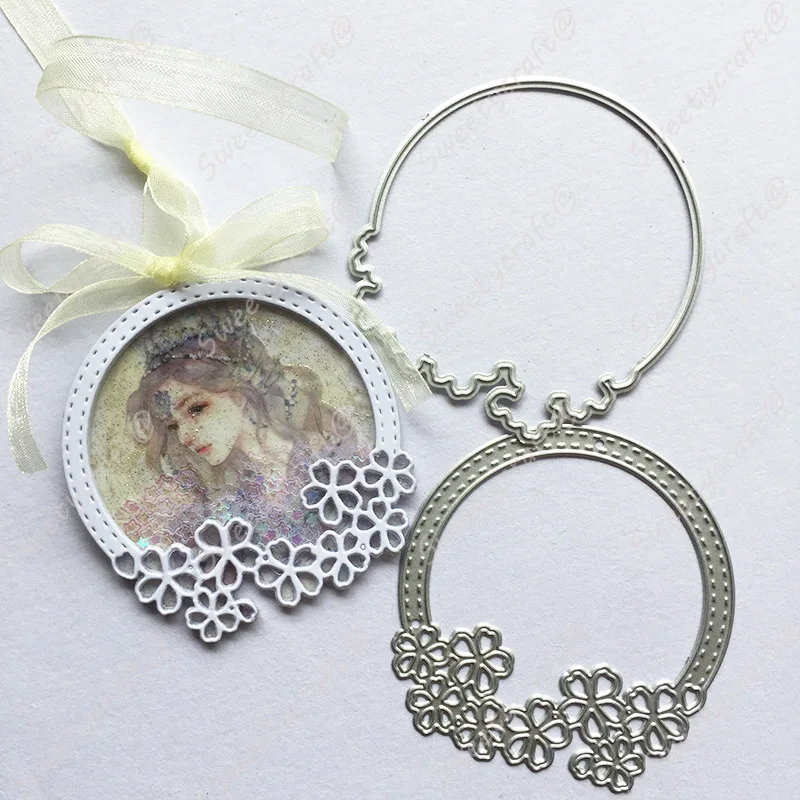 Металлические режущие штампы трафарет встряхивание цветок стежка Круг рамка