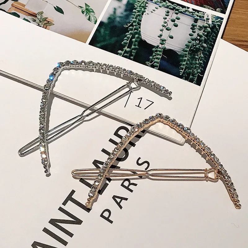 Онлайн Стиль знаменитостей v-образная форма женские заколки для волос блестящие