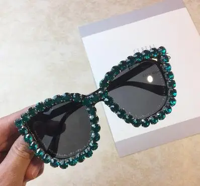 

Square Sunglasses For Women Flash Diamond Sunglasses Fashion Personality Catwalk Street Photography Europe And America 2021 New