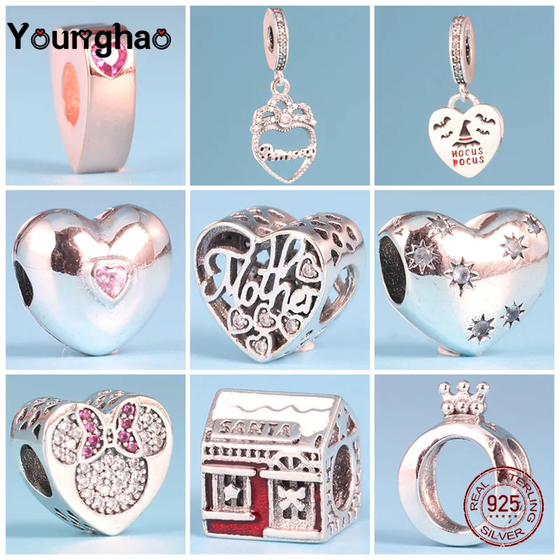 Younghao Аутентичные 100% 925 пробы Серебряные Элегантные Подвески бусины с надписью