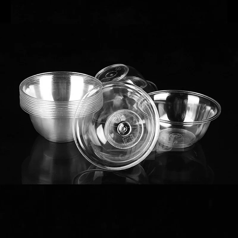 

600Pcs/Lot 200ml 350ml Disposable Hard Plastic Transparent Crystal Household Rice Dessert Bowl Smoothie Ice Bowl Wholesale