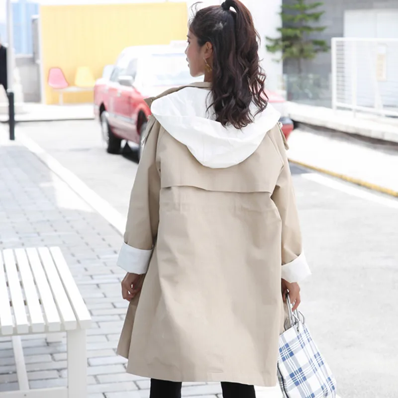 

Plus size Trench coat Women 2020 New Spring Autumn Korean BF Loose Single-breasted Long Black Khaki Windbreaker Female Outerwear