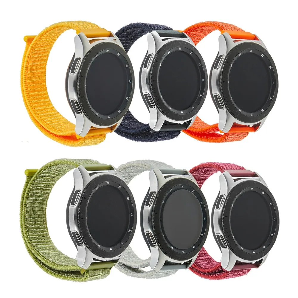 Masculino нейлоновый переплет ремешок 22 мм для samsung galaxy watch 46 R800 gear S3 2 R380 Neo R381 Live
