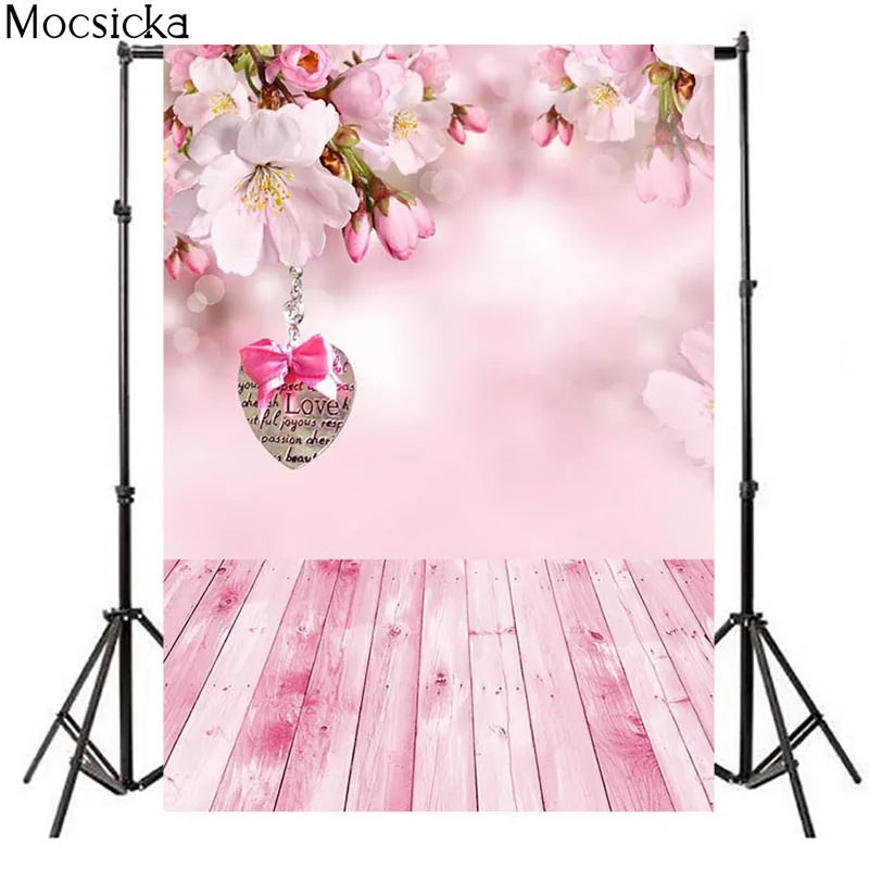 

Mocsicka Flowers Blooming Trees Bokeh Wooden FloorBaby Portrait Photography Backdrops Photo Backgrounds Newborn Photocall Studio