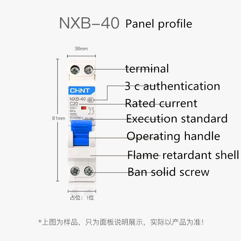 Chint NXB-40 электрические гибкие трубы фитинг интерьер flex 1 p+ n 6a 10a 16a 20a 25a 32a 40a 220 v 230 v 50 hz diminuto disjuntor mcb Ново dz267