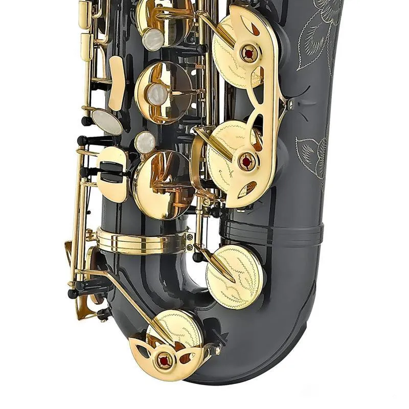 Черный никель золотой ключ НОВЫЙ Саксофон тенор поддержка профессиональный