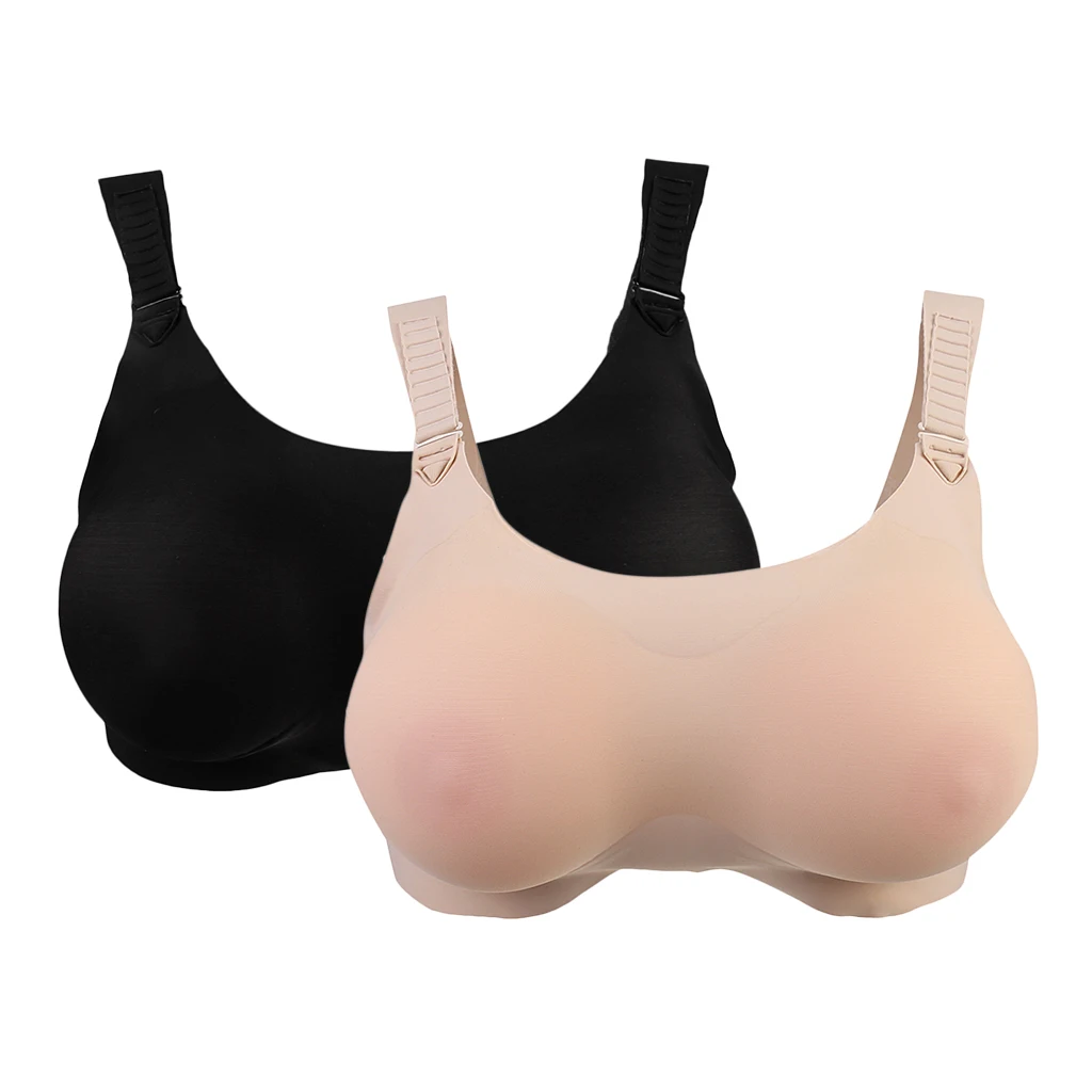 2Pack Silicone Pocket Bra Breast Forms Crossdresser Bra Mastectomy Bra 1000g