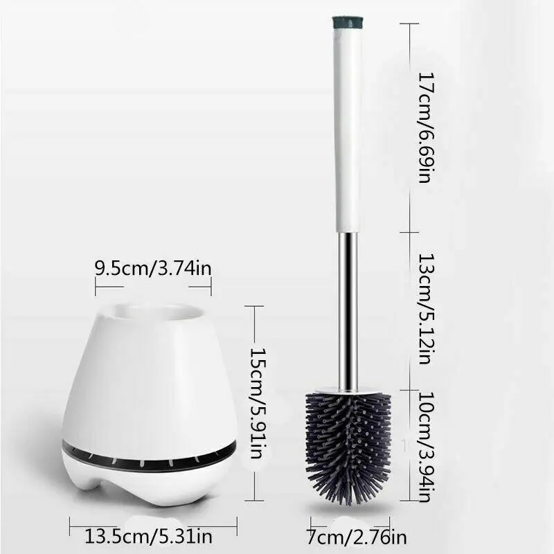 

1 Pcs Toilet Cleaning Brush Set With Pedestal Toilet Brush With Long Handle Stainless Steel And Silicone Without Dead Corners