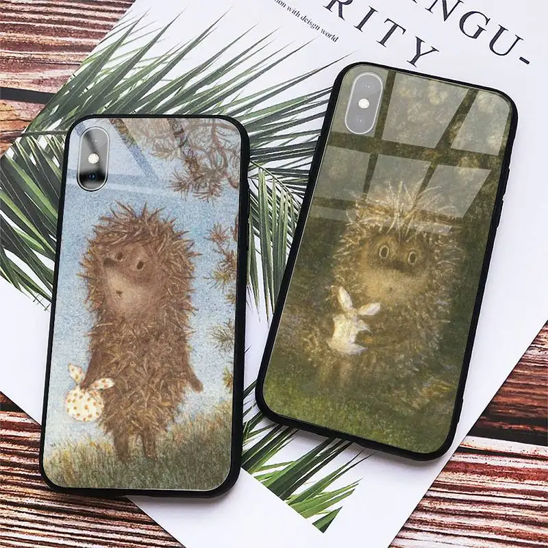 

Hedgehog in the Fog painting Phone Case Tempered glass For iphone 6 7 8 plus X XS XR 11 12 13 PRO MAX mini