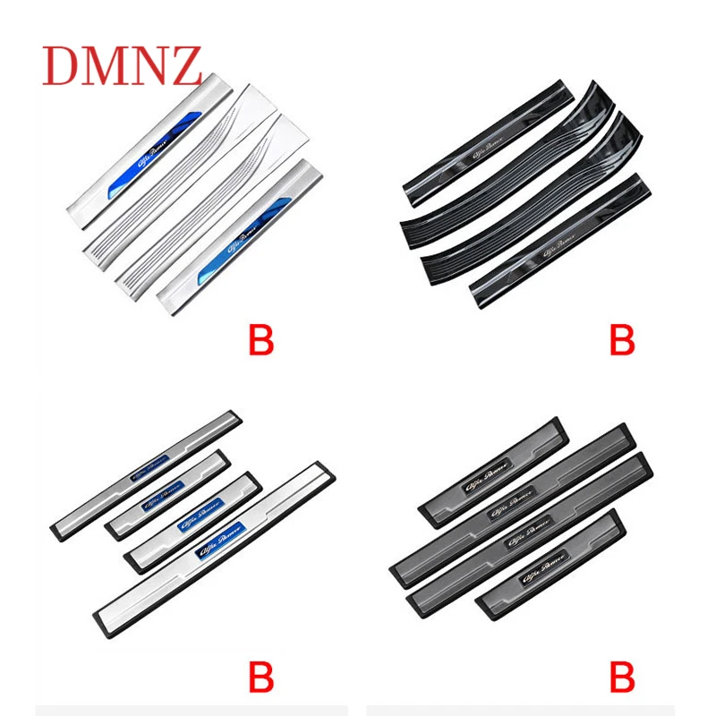 

Car door sill strip Welcome pedal decoration protection bright strip For Alfa Romeo modified giulia Decoration Accessories