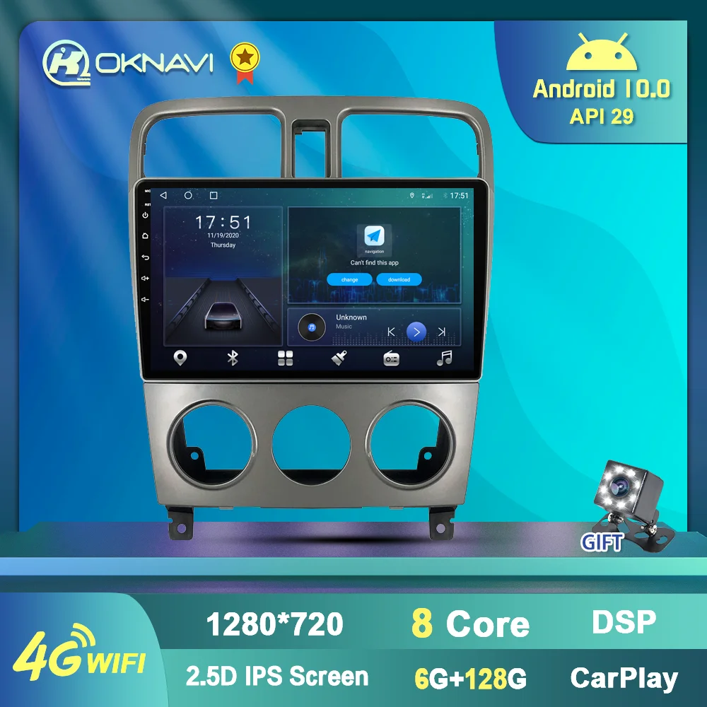 Автомагнитола 2 Din мультимедийный видеоплеер с навигацией 6G 128G для Subaru Forester SG 2002