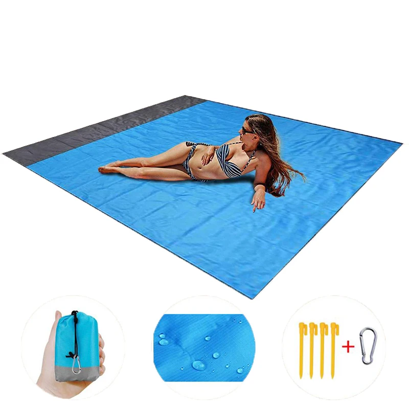 

Dropshopping 2Mx2M Beach Mat Waterproof Beach Blanket Outdoor Portable Picnic Mat Camping Ground Mat Camping Bed Camping Mat