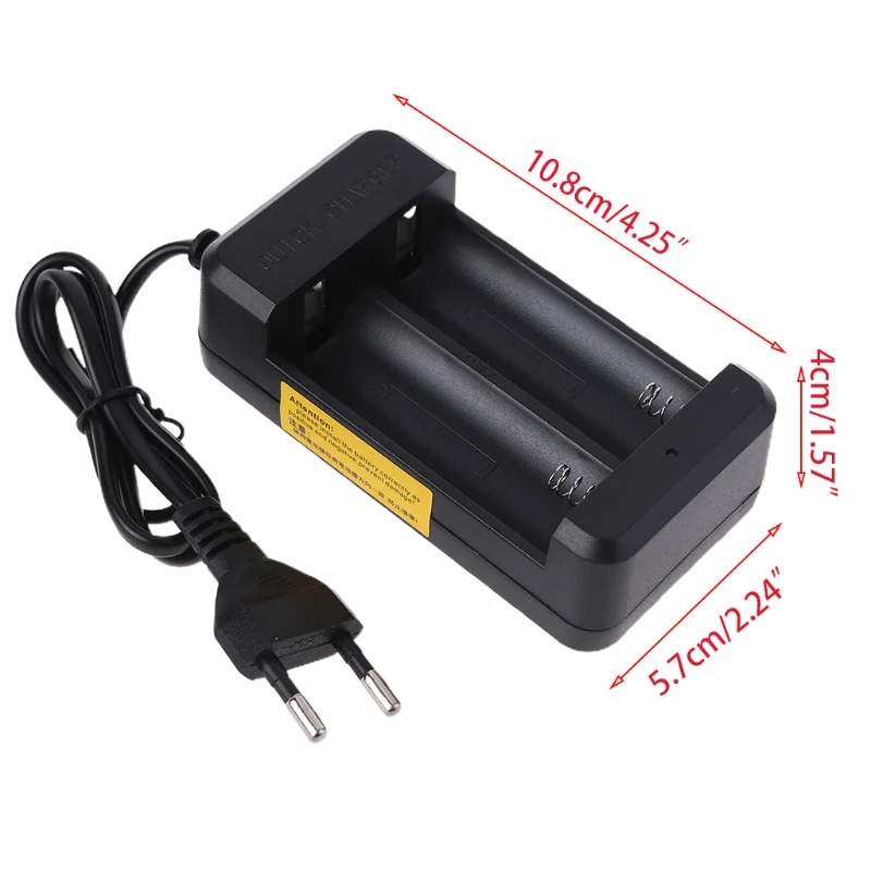 

4.2V Rechargeable Li-ion Dual Battery Charger US/EU Plug Travel Battery Charger Power Adapter Indicator Light