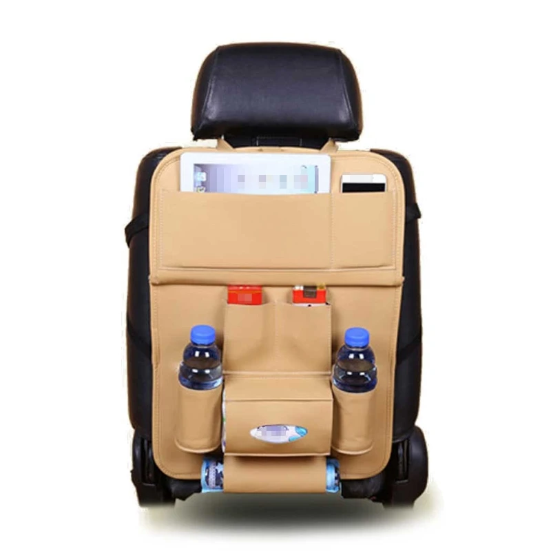 

Car Seat Back Organizer Pu Leather Pad Bag Foldable Table Tray Organizer Bags Q39F