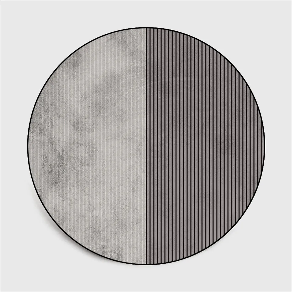 Wishstar черный серый полосатый большой ковер для комнаты круглый детской