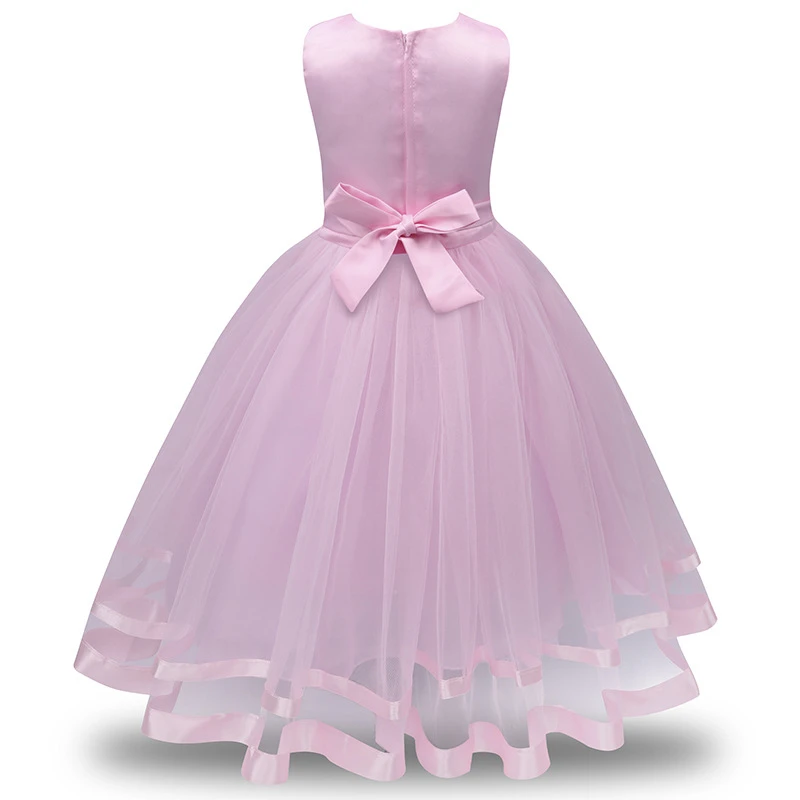 Mesh Evening Clothing Girl Princess Dress Kids Clothes Flower Dresses For Girls Children Wedding Party Formal Ball Gown | Детская одежда