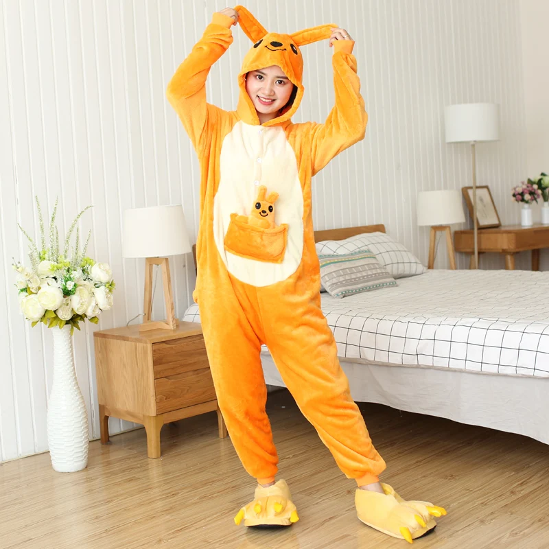 Зимняя Пижама с единорогом Kigurumi Ститч животными ползунки панда для женщин и